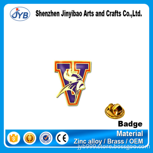 Hot selling cheap custom metal badges zinc alloy metal soft enamel pin badge making